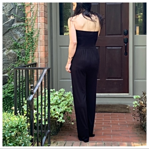 ✨LAST ONE✨Black tube side chic wide leg jumpsuit - Picture 6 of 8